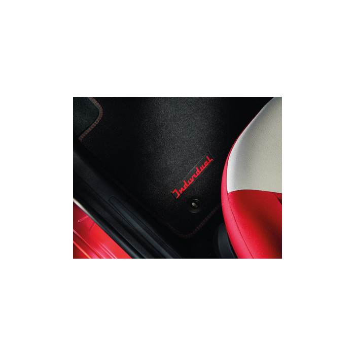 Ford Ka 09/2008 - 09/2012 floor mats, premium velours front, black with rood double stitching