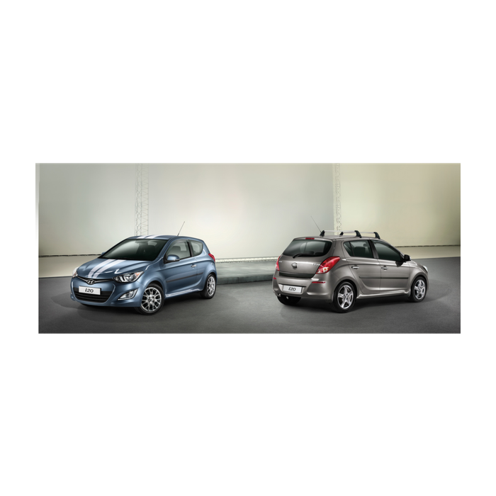 Hyundai i20 5-drs (2012 - 2015) roof rack, aluminium