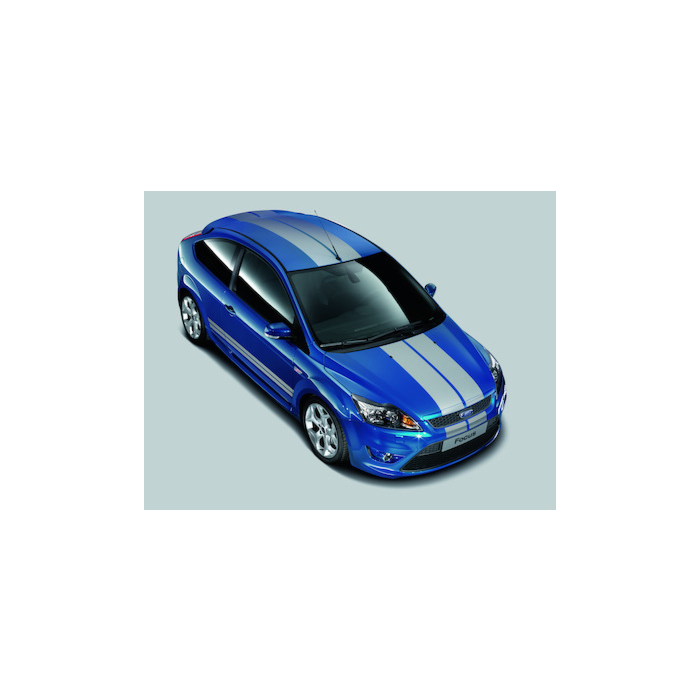 Ford Focus (01/2008 - 12/2010) GT Stripes set for front and rear bumper, Performance Blue