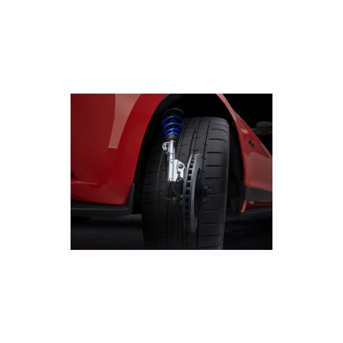 Ford Mustang (03/2018 - 03/2023) coilover kit stainless steel with powder-coated springs in Ford Performance blue