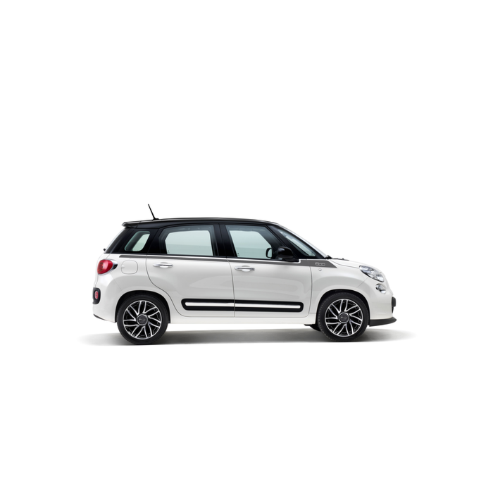 Fiat 500L sticker stripe dark grey and silver with logo 500