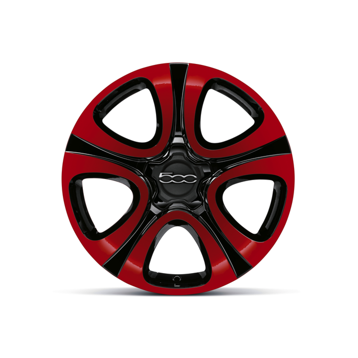 Fiat 500X alloy wheel kit 18” bicolore red and black