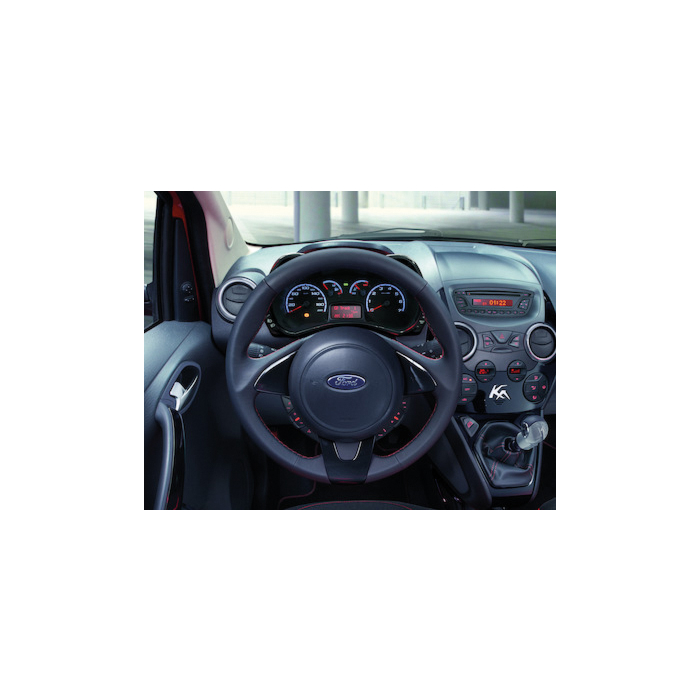 Ford Ka 09/2013 - 2016 leather steering wheel black with red stitching