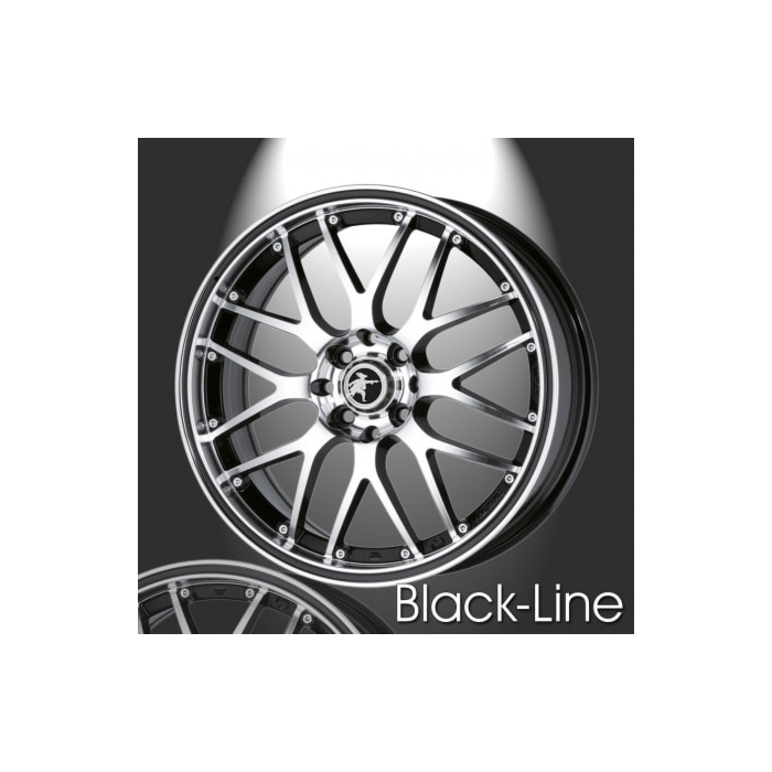 Musketier Peugeot 206 alloy wheel Black-Line 7x16 black polished, black edge