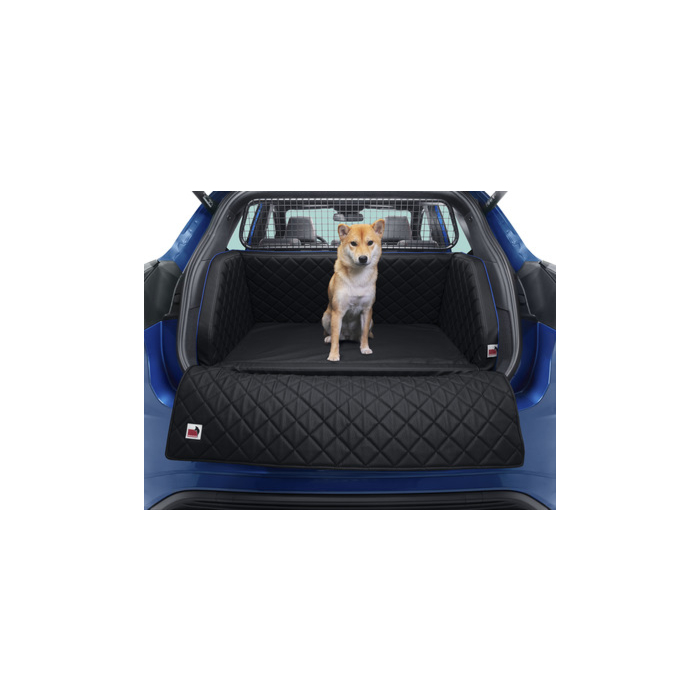 Ford Puma (10/2019 - ..) travel mat for pets artificial leather with blue piping, size: XS