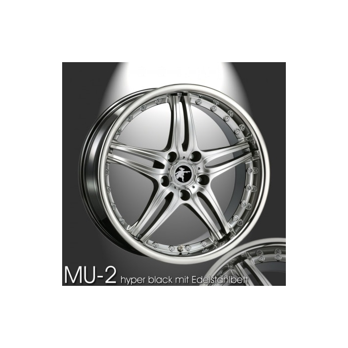 Musketier Peugeot 4008 alloy wheel MU-2 8,5x19 hyper black with stainless steel