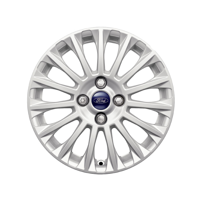 Ford Fiesta (09/2008 - 06/2017) alloy wheel 16" 15-spoke design, Sparkle silver