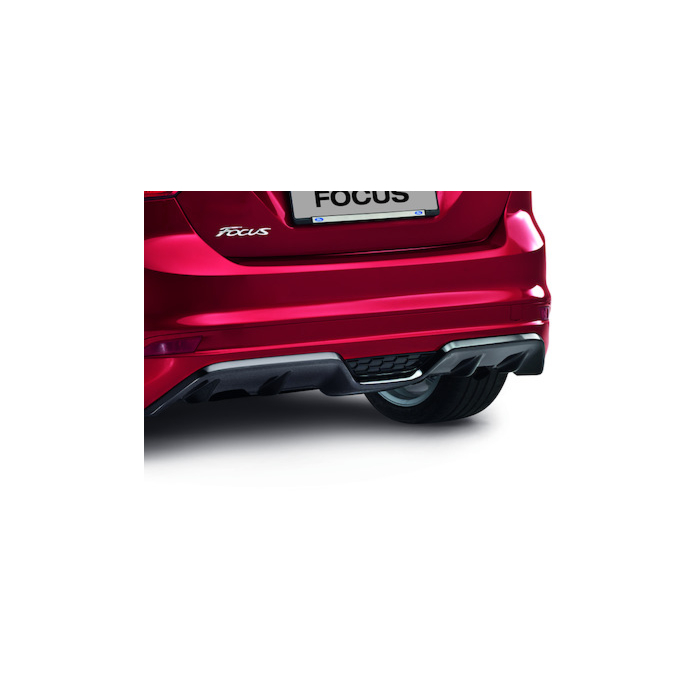 Ford Focus (01/2011 - 08/2014) hatchback rear bumper diffuser with high-gloss black integrated diffuser