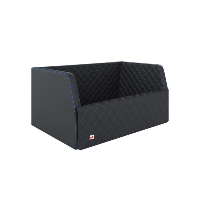 Ford Puma (10/2019 - ..) travel mat for pets artificial leather with blue piping, size: M