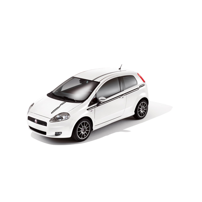 Fiat Punto 5-drs lateral stripes Circuit red