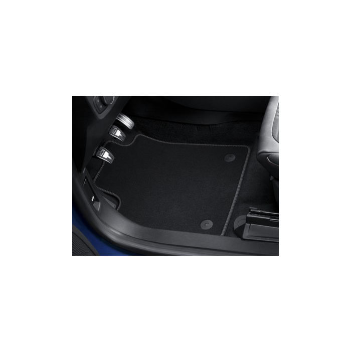 Ford Fiesta (07/2017 - 2023) / Puma (10/2019 - ..) floor mats, premium velour front, with metal gray stitching
