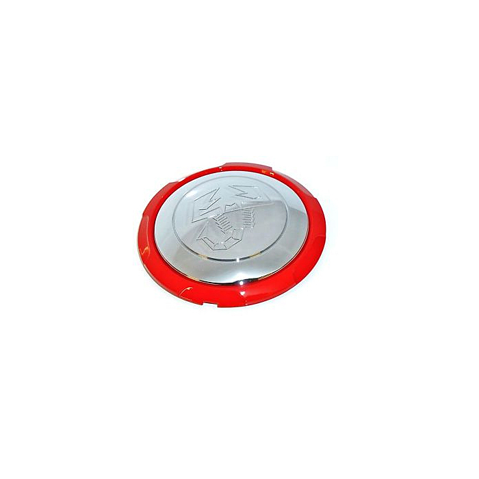Abarth 500 hub cap chrome / red