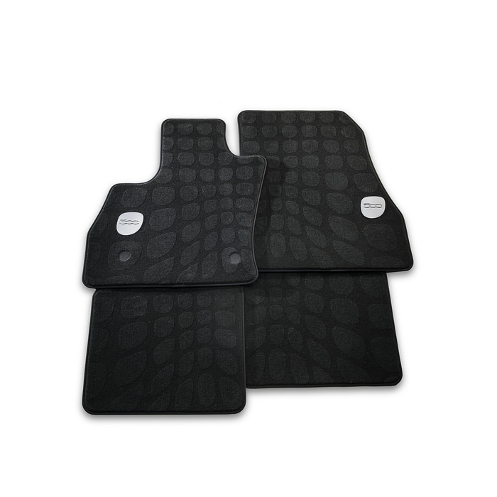 Fiat 500L (2012 - 2017) velour floor mats with 500 logo