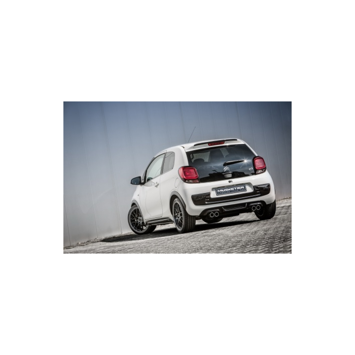 Musketier Citroën C1 2014 - .. achterbumper voor duplex-uitlaat zwart