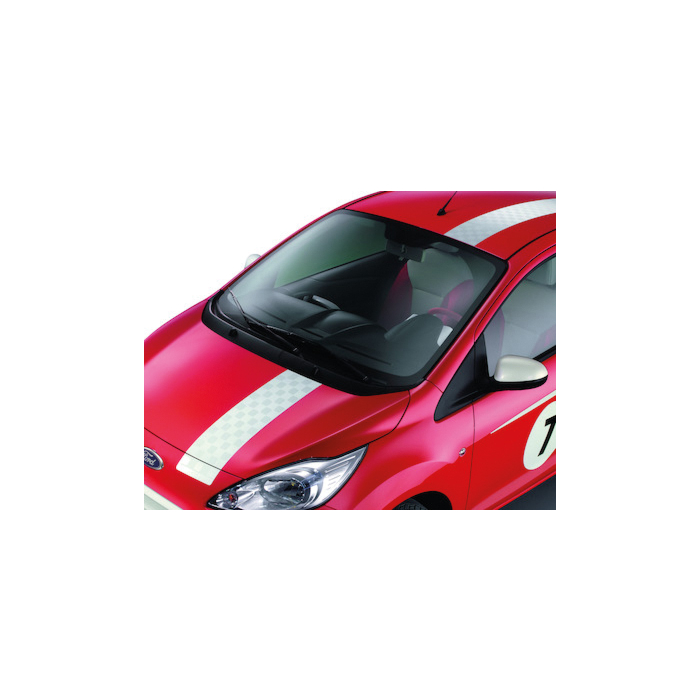 Ford Ka (09/2008 - 05/2016) Grand Prix white striping without roof spoiler