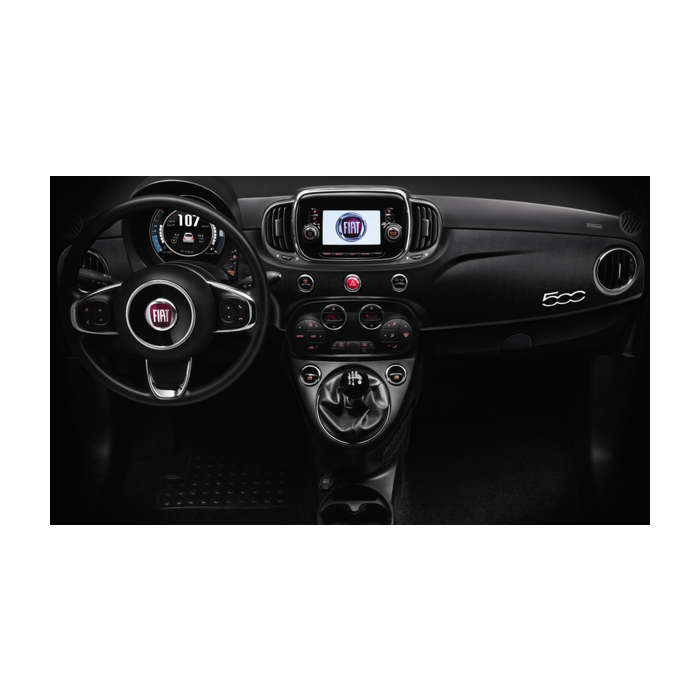 Fiat 500/500c wrapped dashboard micro carbon black (Right Hand Drive) long part
