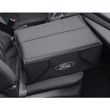 Ford collapsible organizer box black fabric, with white Ford oval on both sides