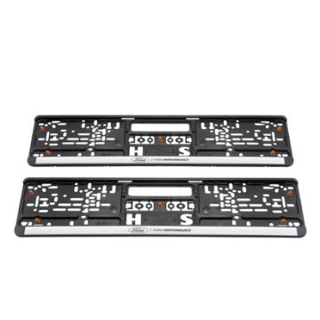 Ford license plate holder silver, with black 3D effect "Ford Performance" logo