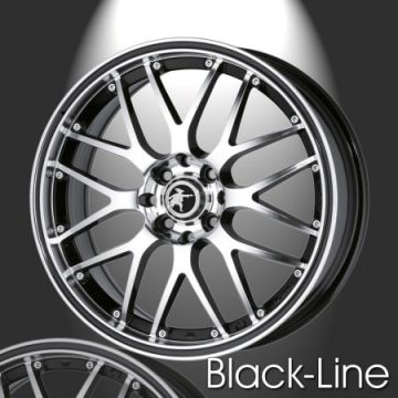 Musketier Peugeot 206 alloy wheel Black-Line 7x16 black polished, black edge