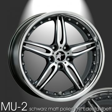 Musketier Citroën C-Crosser / Peugeot 4007 alloy wheel MU-2 8,5x19 matt black with stainless steel