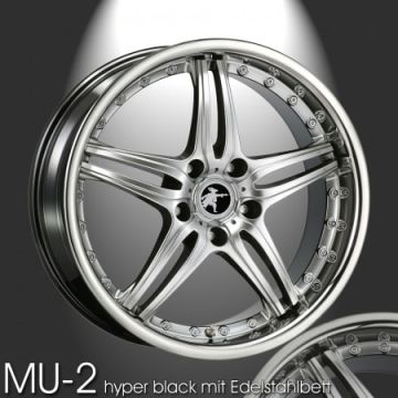 Musketier Peugeot 407 coupé alloy wheel MU-2 9Jx20 hyper black with stainless steel