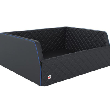 Ford Puma (10/2019 - ..) travel mat for pets artificial leather with blue piping, size: L