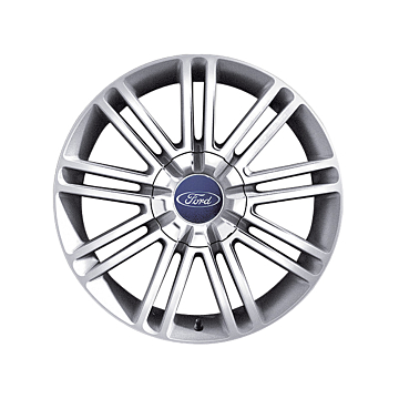 Ford alloy wheel 17" 9 x 2-spoke design, silver machined