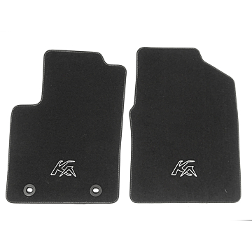 Ford Ka 09/2008 - 09/2012 floor mats, premium velours front, black with Ka-logo