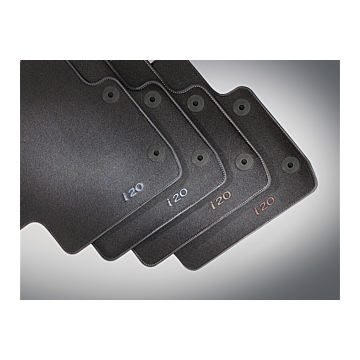 Hyundai i20 Active (2016 - .. ) floor mats, velour with grey accent, LHD