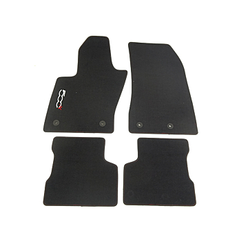 Fiat 500X vloermatten velours met 500X-logo zwart