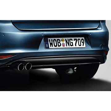 Volkswagen Golf 7 rear bumper spoiler with visable double exhaust left