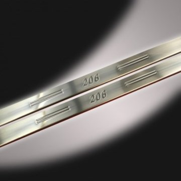 Musketier Peugeot 206 scuff plates, stainless steel polished, 4 pieces