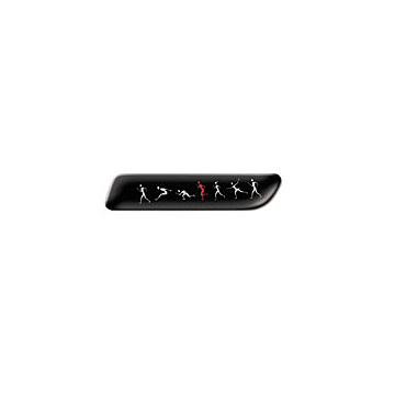 Fiat 500/500c badge black humanoid with silver graphics