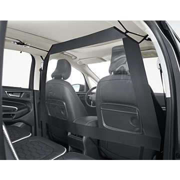 Ford Edge (01/2016 - 08/2018) / Galaxy / S-MAX (05/2015 - 06/2019) flexible partition protective wall, transparent 06/2015 flexible partition protective wall, transparent