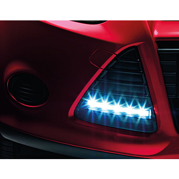 Ford Focus 2011 - 08/2014 Nolden daytime running lights with matt black bezel
