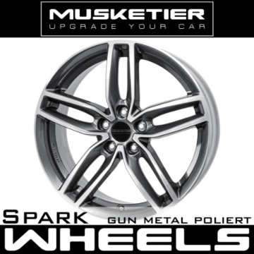 Musketier Citroën C-Crosser / Peugeot 4007 alloy wheel Spark 7,5x17 gun metal polished