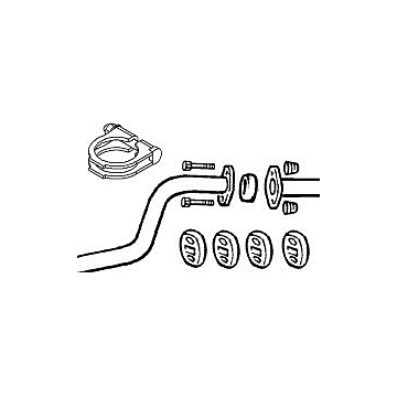 Opel mounting kit middle silencer up to 2003