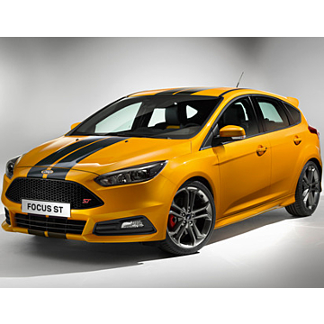 Ford Focus (09/2014 - 03/2018) ST racing stripes Over-the-top, glossy black