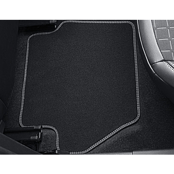 Ford Fiesta (07/2017 - 2023) floor mats Premium velour rear, Vignale design, with metal gray stitching