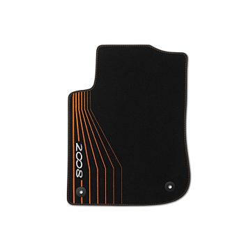 Peugeot 2008 (2013 - 2019) floor mats velours black Downtown Orange