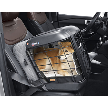 4pets Caree transport box for cats and dogs, to securely attach to any passenger seat, Cool Grey