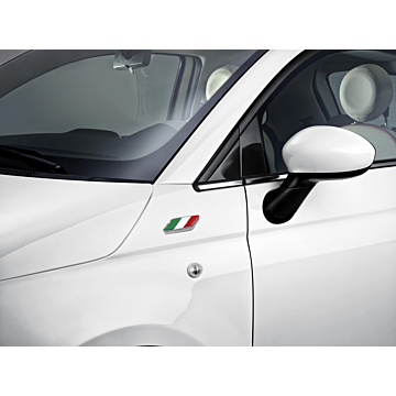 Fiat 500/500c badge Italian flag on front wing