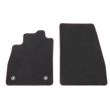 Ford Fiesta (07/2017 - 2023) / Puma (10/2019 - ..) floor mats, Premium velour front, black with red stitching