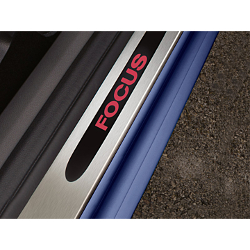 Ford Focus (07/2004 - 12/2010) entry sills for 5-dr / sedan / wagon, with red illuminated Focus logo