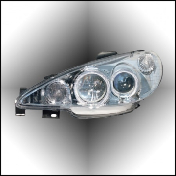 Musketier Peugeot 206 head light chrome all models with H7-Serie