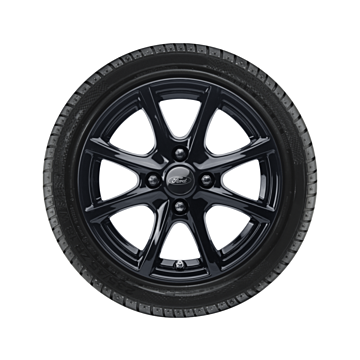 Ford Fiesta (07/2017 - 2023) alloy wheel with winter tire 15", 8-spoke design, black