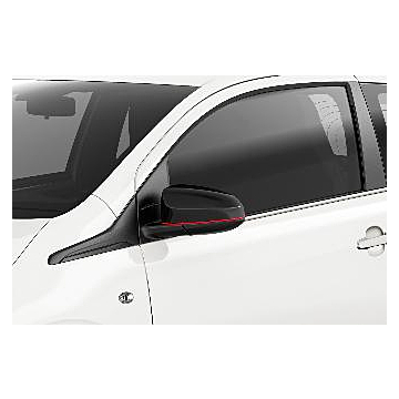 Peugeot 108 mirror covers Ligne S (black with red stripe)