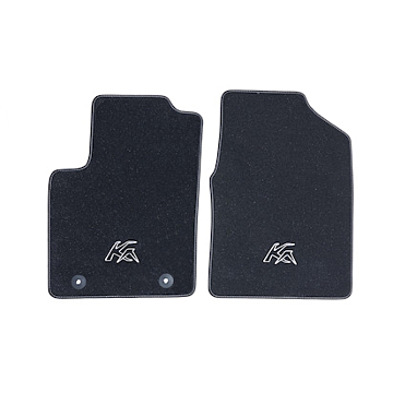 Ford Ka 09/2013 - 2016 floor mats, premium velours front, black with Ka logo