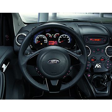 Ford Ka (03/2011 - 05/2014) leather steering wheel black