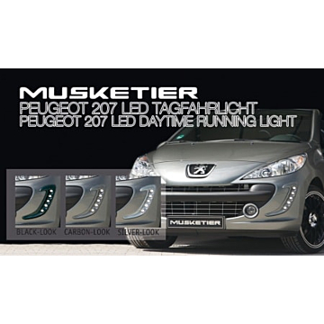 Musketier Peugeot 207 day running lights silver-look with AFL